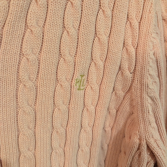 Ralph Lauren Pink Cable Knit Sweater - Picture 2 of 5